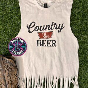 Country & Beer Fringe Muscle Tank